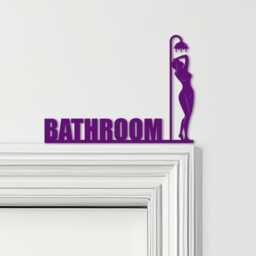 Door Topper Bathroom Decor Woman Silhouette Shower Various Colours Sign - Novelty Wall Decor, Frame Art, Decorative Art - thumbnail 4