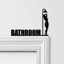 Door Topper Bathroom Decor Woman Silhouette Shower Various Colours Sign - Novelty Wall Decor, Frame Art, Decorative Art - thumbnail 1