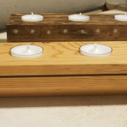 Wooden Tea Light Candle Holders - thumbnail 4
