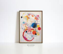 Abstract Colourful Shapes Print, Bauhaus Wall Art, Modern Printable Gallery Digital Painting Canvas, Large Size Poster, Trendy Home Decor - thumbnail 1
