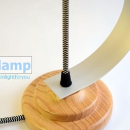 Table Lamp D-Lamp Handmade Desk Made Of Wood & Aircraft Aluminum Bedside Industrial Wood Table Unique Light - thumbnail 3