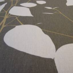 Leaf Print Pillow Cover Gray, Brown & Ivory Brushed Cotton - thumbnail 4