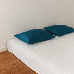 White Linen Flat Sheet - 100% European Top Queen King Full Bed Washed Bedding Oeko-Tex Certified- Breathable - thumbnail 3