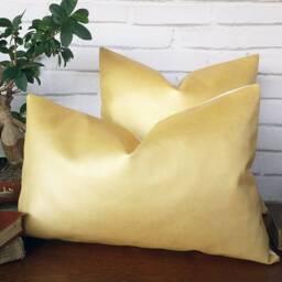 Metallic Gold Faux Leather Pillow Cover Modern Home Decor - thumbnail 2
