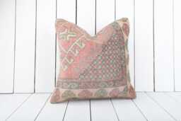 16x16 Turkish Kilim Pillow Cover Bohemian Accent Cushion - thumbnail 1
