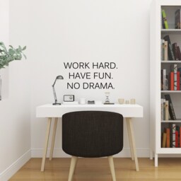 Work Hard Have Fun No Drama Inspirational Motivational Wall Decal Quote Art Inspired Focus Positive Home Room Decor Encouragement 32x16 In - thumbnail 3