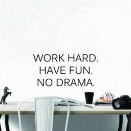 Work Hard Have Fun No Drama Inspirational Motivational Wall Decal Quote Art Inspired Focus Positive Home Room Decor Encouragement 32x16 In - thumbnail 1
