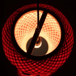 Red Bamboo Lantern Pendant Light Asian Style Shade - 11.8''x14.5'' - thumbnail 3