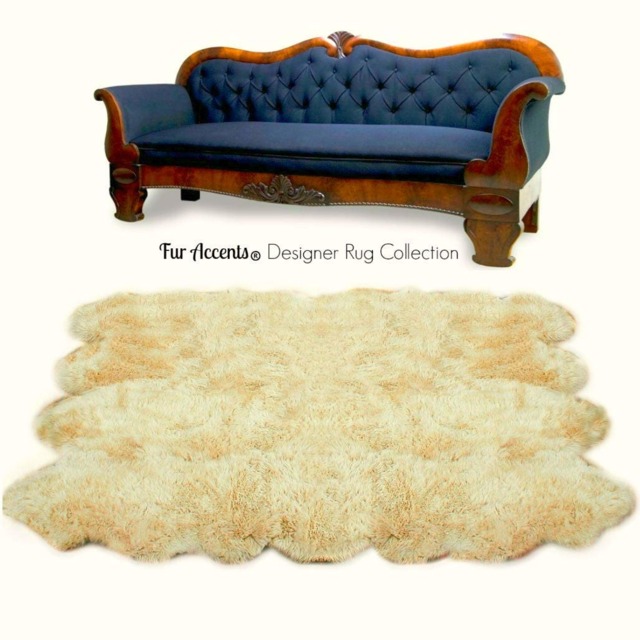 Plush Faux Fur Area Rug - Shaggy Sheepskin Quatro Shape, Usa Made - image 1