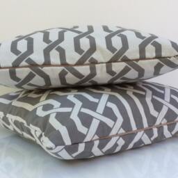 Off White & Gray Pillow, Throw Pillow Cover, Decorative Cushion Pillowcase, Accent Home Decor, Cotton Blend - thumbnail 4