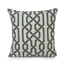 Off White & Gray Pillow, Throw Pillow Cover, Decorative Cushion Pillowcase, Accent Home Decor, Cotton Blend - thumbnail 1