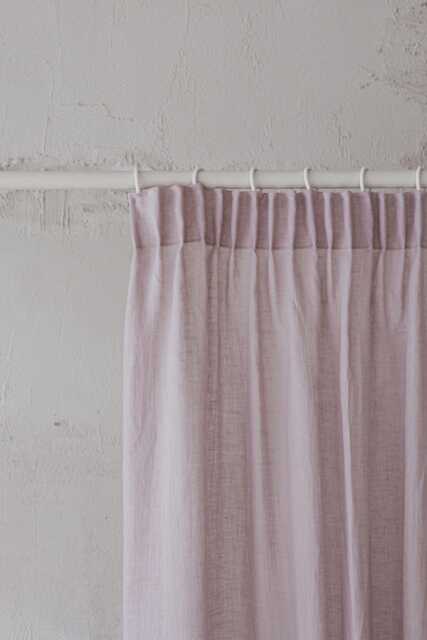 Sheer Linen Curtain Pencil Pleat in Light Lilac, Soft Purple Natural Drapes, Filtering Farmhouse Nordic Style Window Panel - image 1