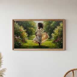 Black Woman Art Print Elegant Victorian Afro Canvas Wall - thumbnail 3