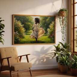 Black Woman Art Print Elegant Victorian Afro Canvas Wall - thumbnail 2
