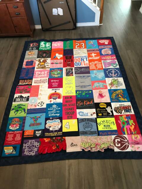 Memory Quilt, Custom Blanket, T Shirt Keepsake Quilt, Graduation Gift, Birthday Gifts, Personal Ooak Quilt - image 1