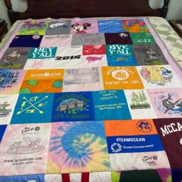 Memory Quilt, Custom Blanket, T Shirt Keepsake Quilt, Graduation Gift, Birthday Gifts, Personal Ooak Quilt - thumbnail 3