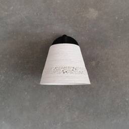 Handmade Ceramic Wall Sconce Carved Bedside Reading Lamp - thumbnail 4