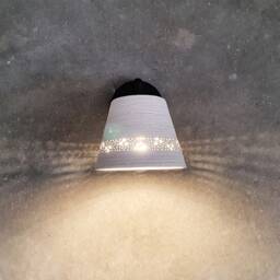 Handmade Ceramic Wall Sconce Carved Bedside Reading Lamp - thumbnail 2