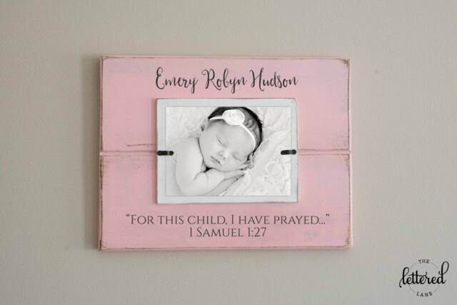 For This Child I Have Prayed Picture Frame, Newborn Photo Adoption Gift Rainbow Baby Display - image 1