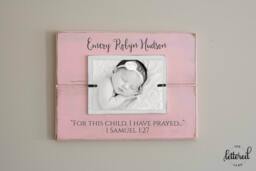 For This Child I Have Prayed Picture Frame, Newborn Photo Adoption Gift Rainbow Baby Display - thumbnail 1