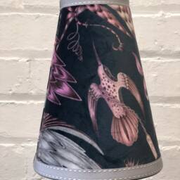 Cone Lampshade in Emma Shipley Velvet With Ribbon Trim - thumbnail 2