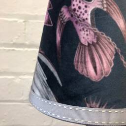 Cone Lampshade in Emma Shipley Velvet With Ribbon Trim - thumbnail 4
