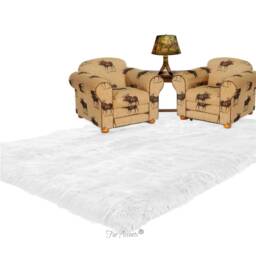 Shaggy Faux Fur Area Throw Rug - Fake Sheepskin Shag Pelt Rectangle Carpet Soft Shag- Plush Designer Decor