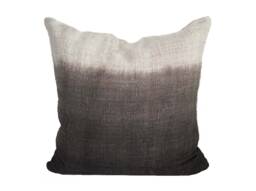 Handwoven Ombre Cotton Cushion Cover, Charcoal Black Dip Dye, 20x20 - thumbnail 1