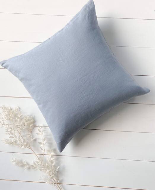 Set Of 2, 4, 6 Softened Linen Pillow Cases in Light Blue/Linen Throw Pillows Pastel Blue/Decorative Cases/ - image 1