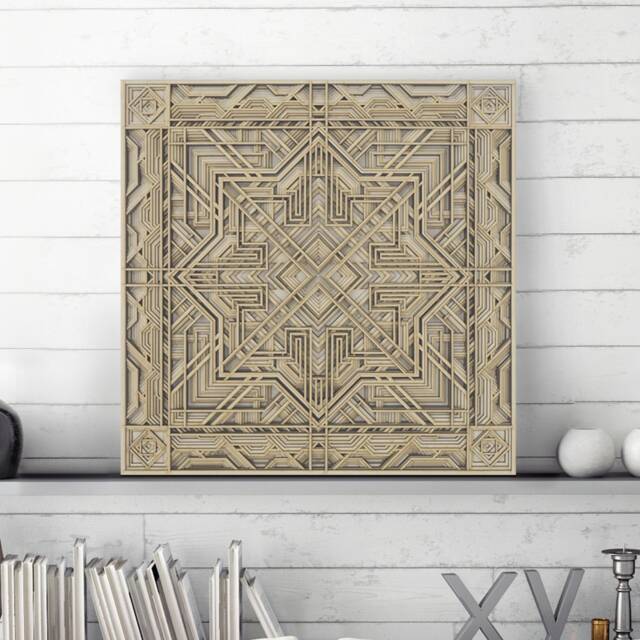 Court Mandala Wood Craving, Geometric Multilayer Laser Cut Panel, Modern Wall Art For Office - image 1