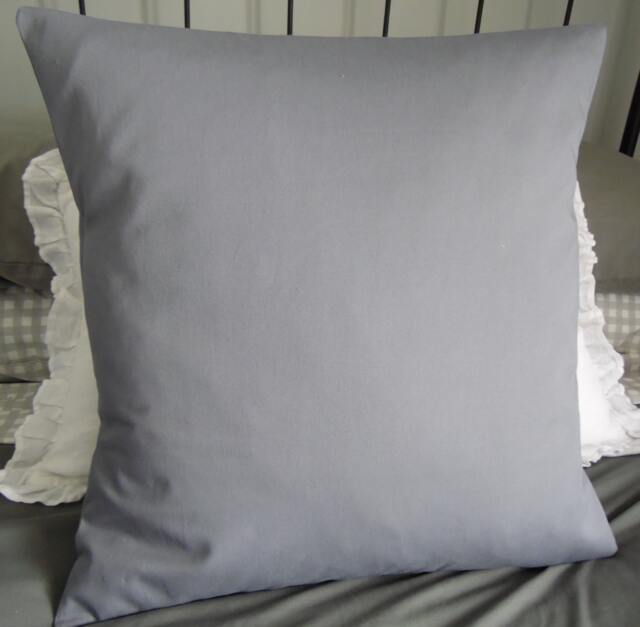 Gray Pillow Cover Cotton Toss With Purple Undertones - image 1