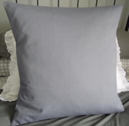 Gray Pillow Cover Cotton Toss With Purple Undertones - thumbnail 1