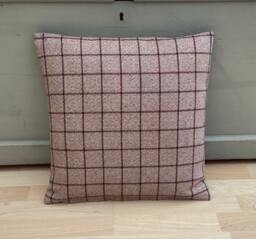 Bamburgh Extra Large Tartan Plaid Throw Pillow Cover Mulberry Beige, 24 - thumbnail 1