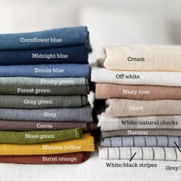 White Linen Duvet Cover With Black Stripes, King, Queen, Twin Custom Size Bedding Coconut Buttons, Natural Softened Cover - thumbnail 2