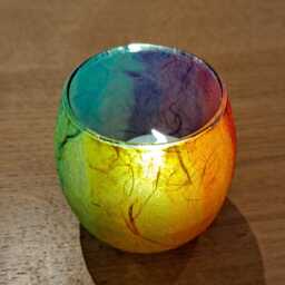 Rainbow Candle Holder, Tealight Votive - thumbnail 2