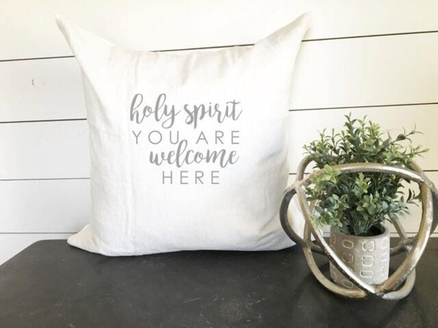 Holy Spirit Pillow Cover, Decorative Pillow, Throw Biblical Decor, Custom 18x18 Bible Decor