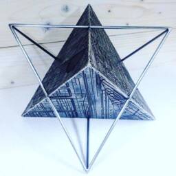 Geometric Star Tetrahedron Sculpture, Modern Home Decor, Mer Ka Ba Art