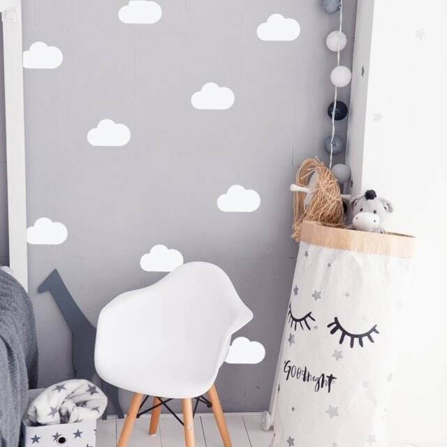 Wall Stickers White Clouds, Small Wall For Kids, Cloud On The Wall, Room Pink Clouds - image 1