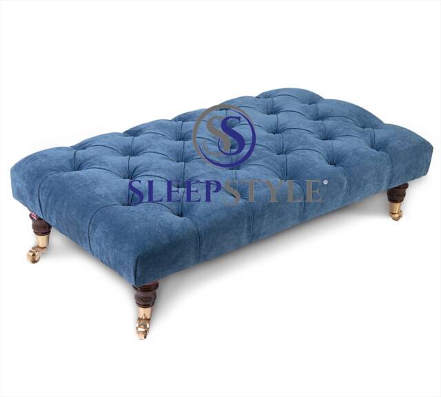 Bleu Various Sizes Chesterfield Upholstered Footstool - Coffee Table Available in Colors & Fabrics - image 1