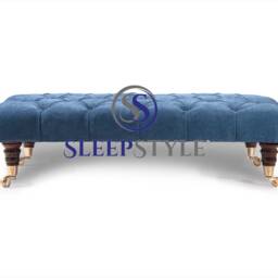 Bleu Various Sizes Chesterfield Upholstered Footstool - Coffee Table Available in Colors & Fabrics - thumbnail 2