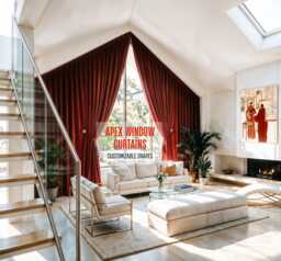 Apex Window Curtains, Angled Curtains, Curtains For Gable Windows, Custom Made Window Type 1