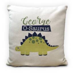 Dinosaur Gift Cushion Cover Personalised Childrens Kids Bedroom Playroom Decor - Home Decoration Stegosaurus 40cm 16 Inch - thumbnail 1