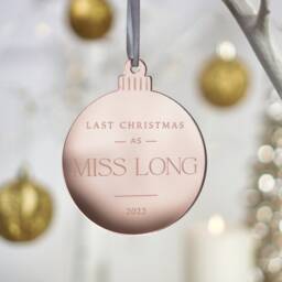 Last Christmas As Miss Ornament Engaged Decoration Fianc?? Gift Bride To Be Engagement Bauble - thumbnail 3