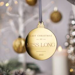 Last Christmas As Miss Ornament Engaged Decoration Fianc?? Gift Bride To Be Engagement Bauble