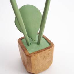 For Home Decoration Wooden Two Flowers in A Pot, Nice Gift For Women & Men - thumbnail 4