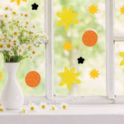 Flower Wall Stickers - Bright Sunflowers Decals, Kids Art, Nursery Stickers, Kitchen Bedroom Decor - thumbnail 3