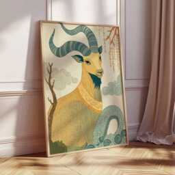 Capricorn Poster, Sea Goat Print, Zodiac Wall Art, Star Sign Astrology Decor, Horoscope Posters, Celestial Prints - thumbnail 2