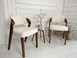 Contemporary Upholstered Dining Chairs, Fully Handcrafted Side Boucle Chair - Very Comfortable Chairs For Prolonged Sitting