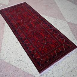 7X3 Hallway Runner, 6.7 X 2.10 Ft, Afghan Runners, Handmade Turkmen Ala Bakhmal Rug, Boho Rug, Red Runner 100 % Wool - thumbnail 3