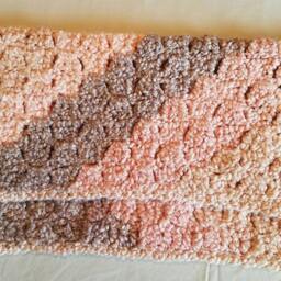 Baby Blanket Soft Fluffy Coral Stripes C2C Corner 2 Wheelchair Lap Receiving Blanket Tummy Time Floor Mat Afghan - thumbnail 2